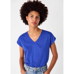 Whistles Cobalt Blue Willa V Neck Cap Sleeve Tee